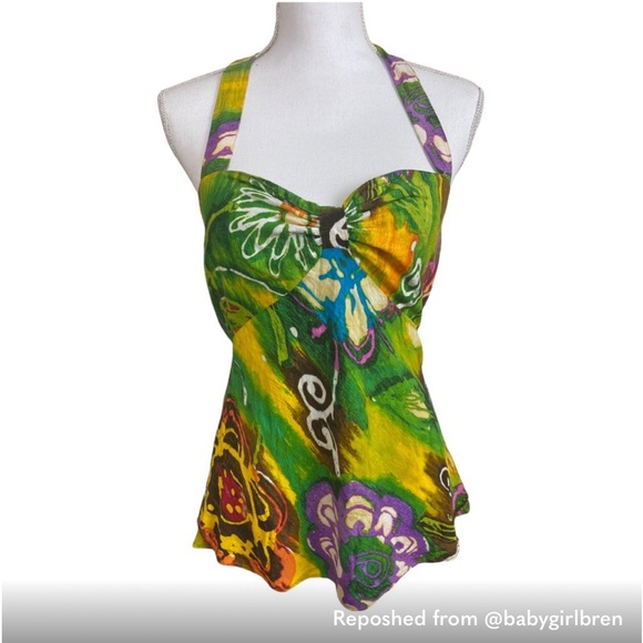 Jams world small halter top women’s tropical Hawaii shirt - Picture 1 of 9